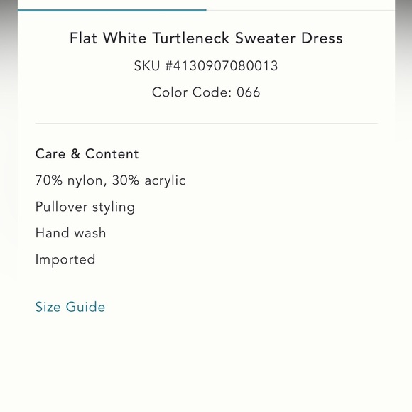 NWT new small Anthropologie flat white turtleneck sweater dress tunic pink - Picture 4 of 17